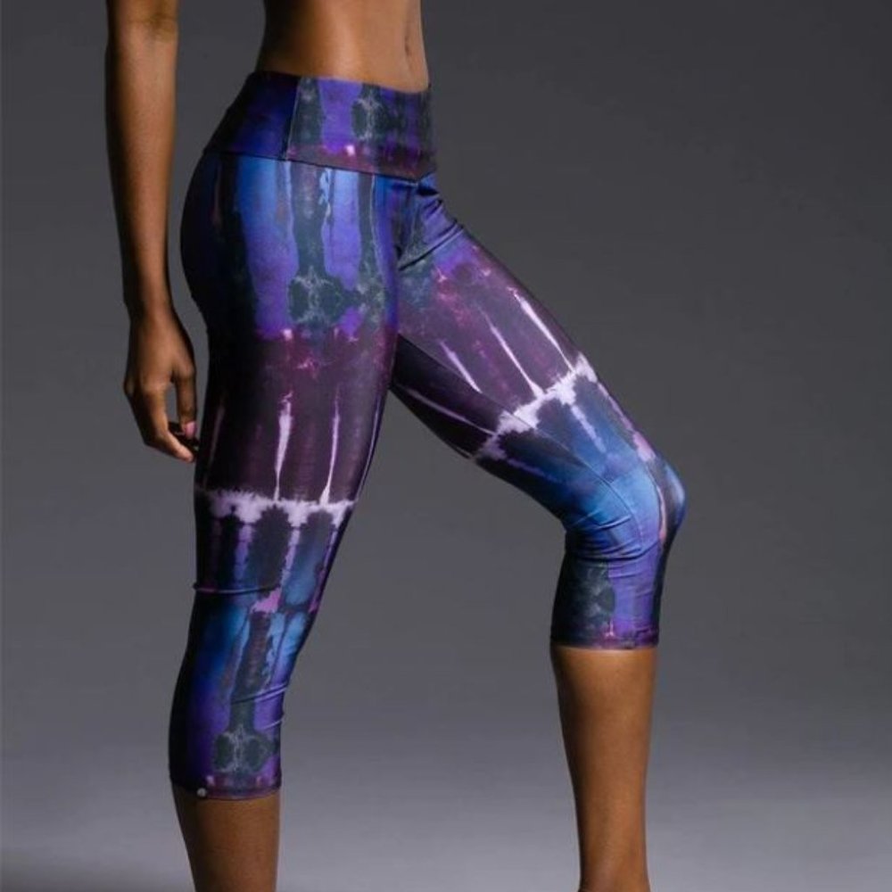Onzie Purple and Blue Tie-Dye Leggings